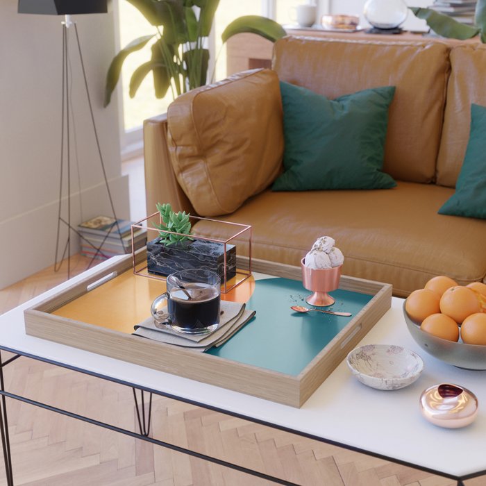 Mid Century Eclipse / Abstract Geometric Serving Tray Gallery Image 2