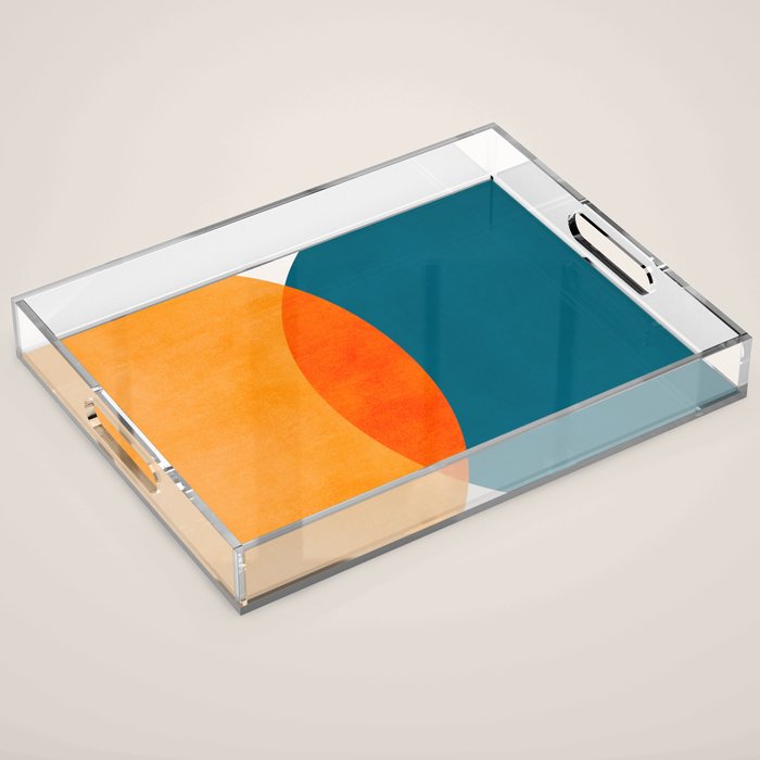 Mid Century Eclipse / Abstract Geometric Acrylic Tray Gallery Image 1