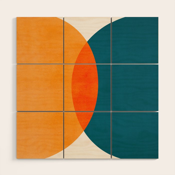 Mid Century Eclipse / Abstract Geometric Wood Wall Art Gallery Image 1