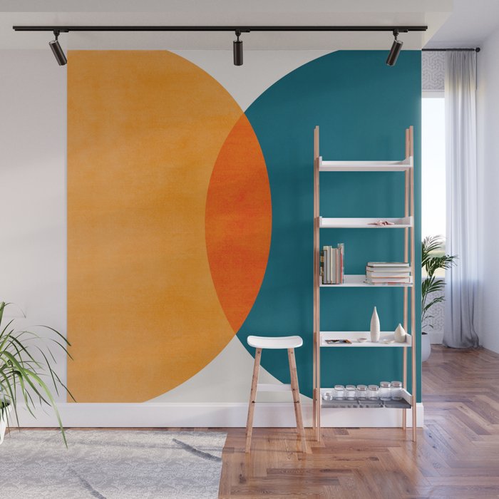 Mid Century Eclipse / Abstract Geometric Wall Mural Gallery Image 1