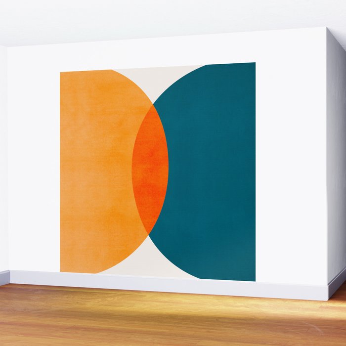 Mid Century Eclipse / Abstract Geometric Wall Mural Gallery Image 2