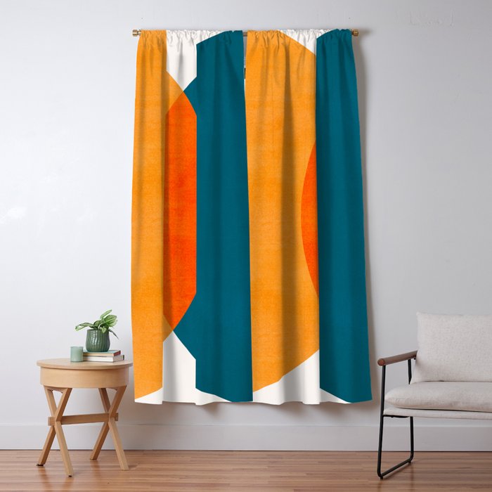 Mid Century Eclipse / Abstract Geometric Window Curtain Gallery Image 5
