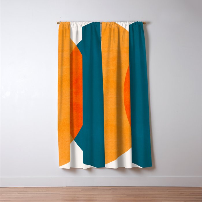 Mid Century Eclipse / Abstract Geometric Window Curtain Gallery Image 3