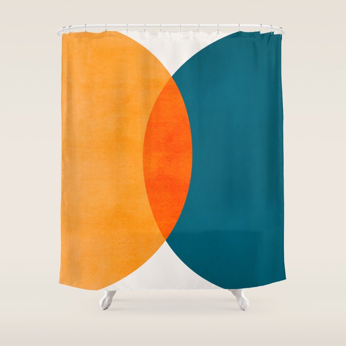Mid Century Eclipse / Abstract Geometric Shower Curtain Gallery Image 1