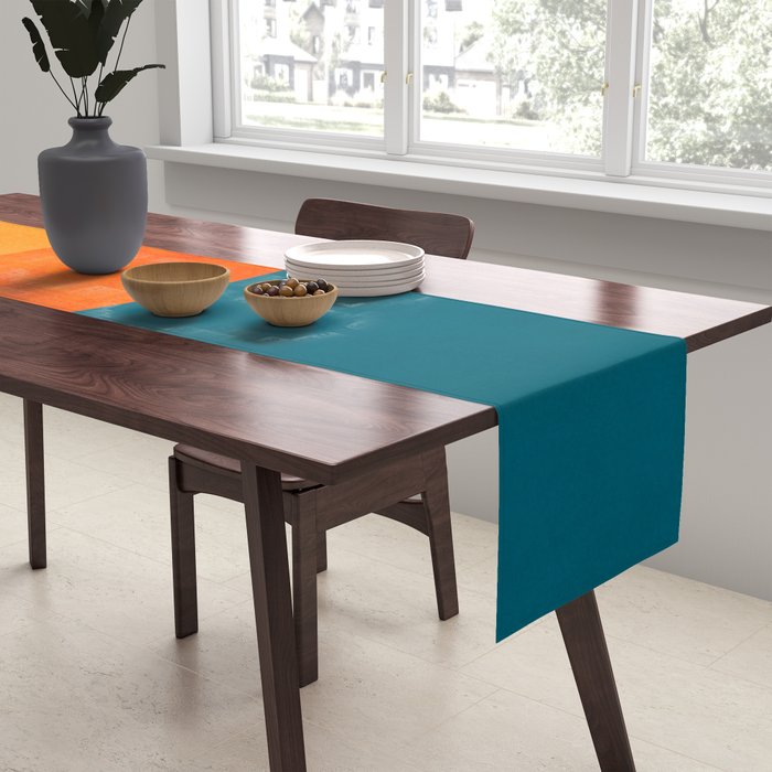 Mid Century Eclipse / Abstract Geometric Table Runner Gallery Image 2