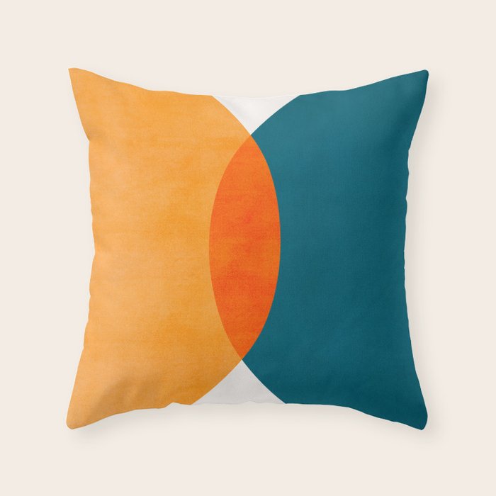 Mid Century Eclipse / Abstract Geometric Throw Pillow Gallery Image 1
