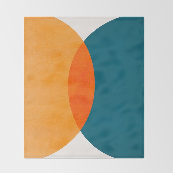 Mid Century Eclipse / Abstract Geometric Throw Blanket Gallery Image 2