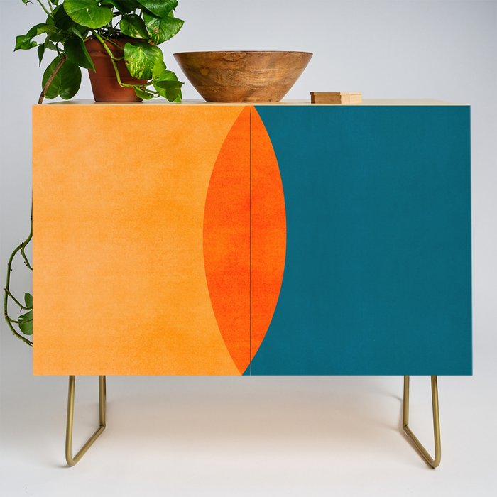 Mid Century Eclipse / Abstract Geometric Credenza Gallery Image 1