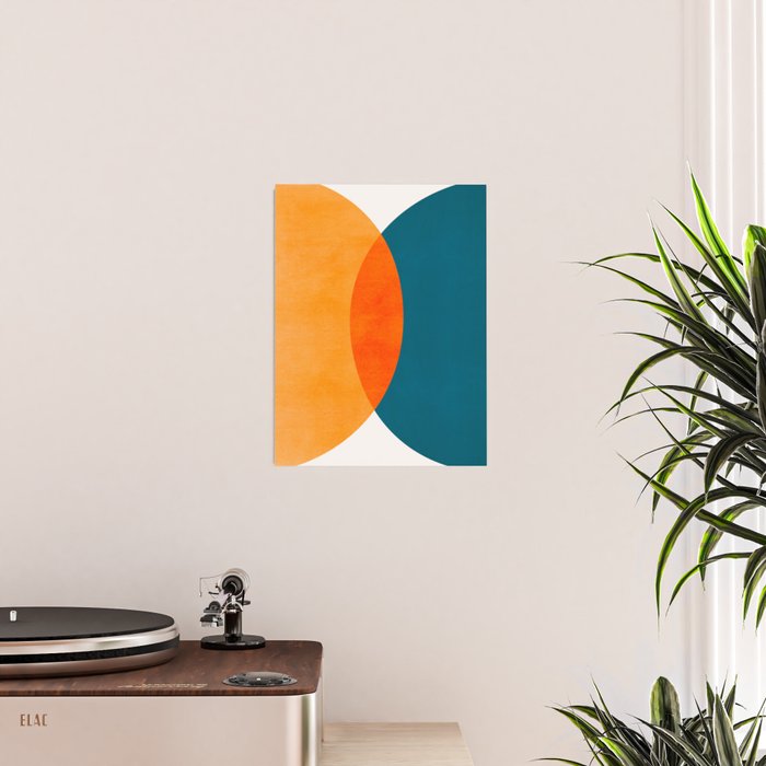 Mid Century Eclipse / Abstract Geometric Poster Gallery Image 2