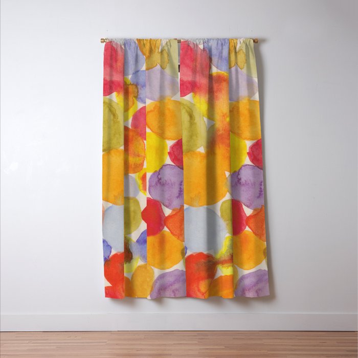 Watercolor Party #1 Window Curtain Gallery Image 3