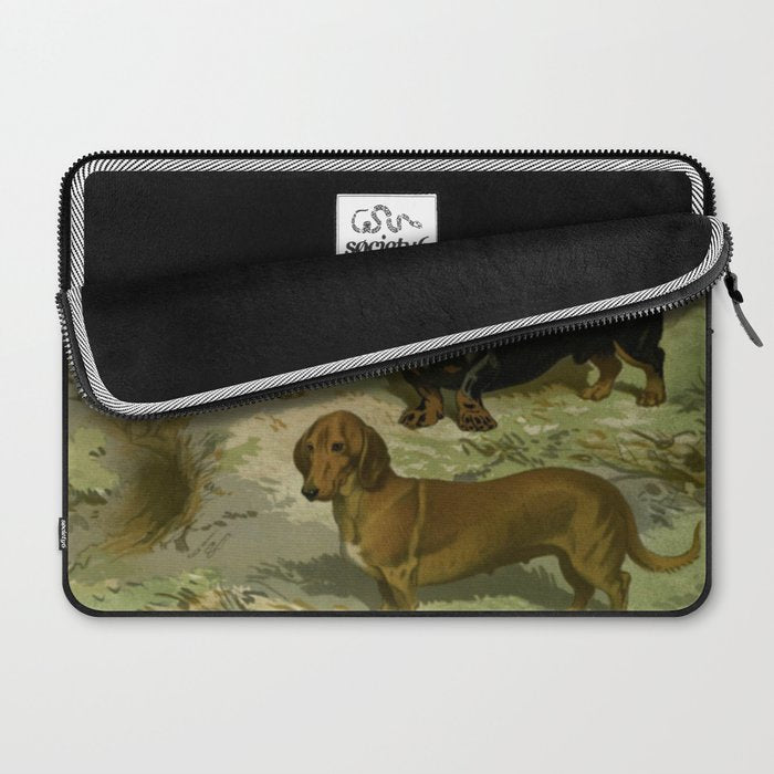 Vintage Dachshunds Laptop Sleeve Gallery Image 2