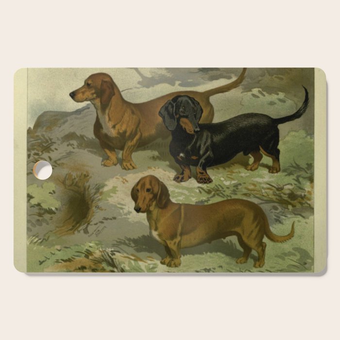 Vintage Dachshunds Cutting Board Gallery Image 1