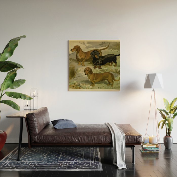 Vintage Dachshunds Wood Wall Art Gallery Image 2