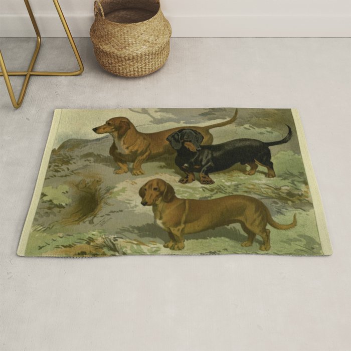 Vintage Dachshunds Rug Gallery Image 1