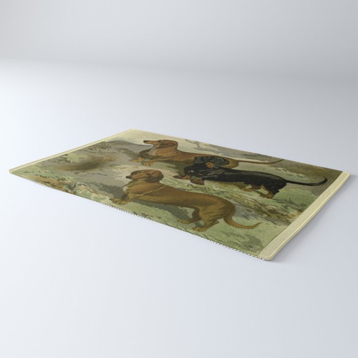 Vintage Dachshunds Rug Gallery Image 3