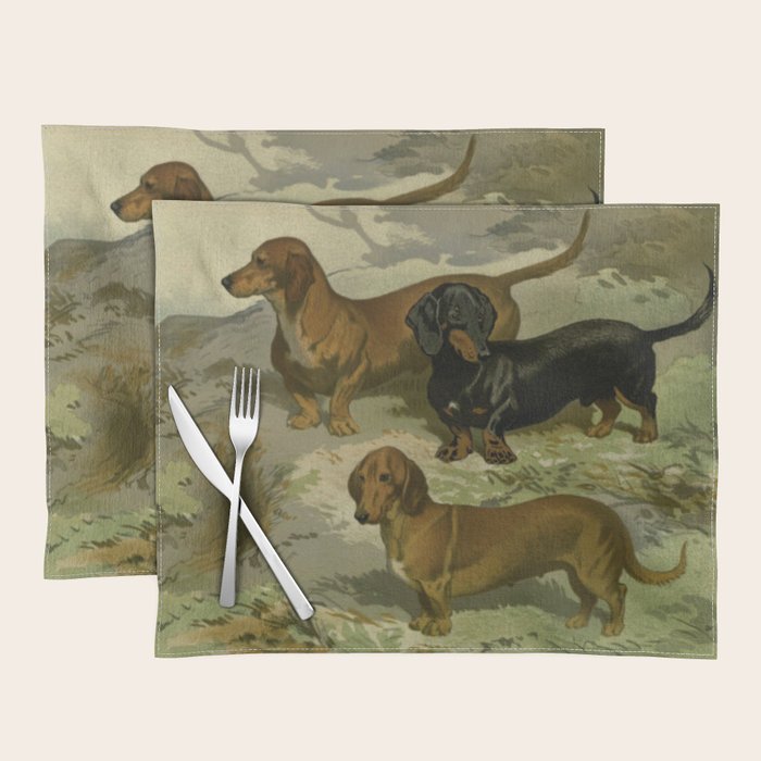 Vintage Dachshunds Placemat Gallery Image 1
