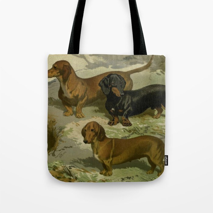 Vintage Dachshunds Tote Bag Gallery Image 1