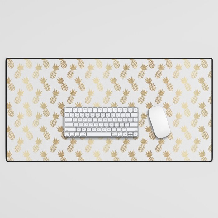 Gold Pineapple Pattern Desk Mat Gallery Image 1