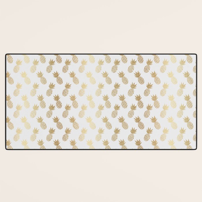 Gold Pineapple Pattern Desk Mat Gallery Image 3