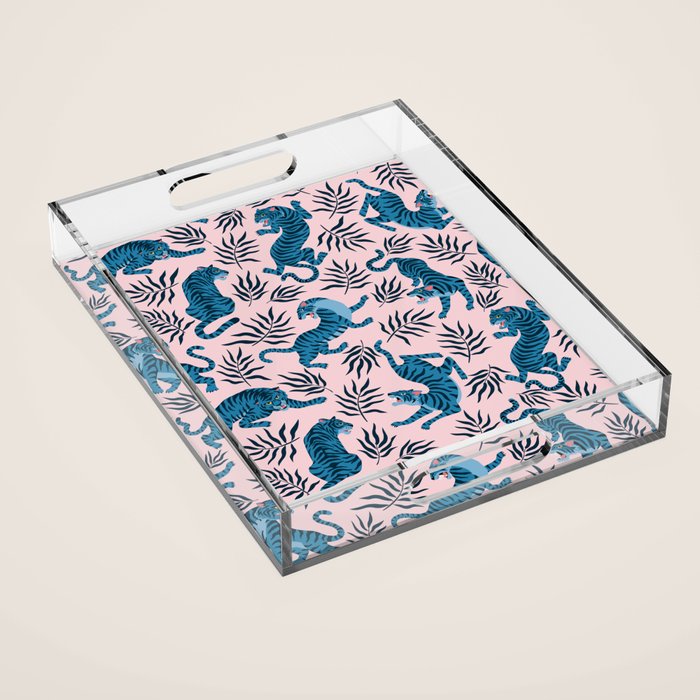 Blue asian tigers Acrylic Tray Gallery Image 1