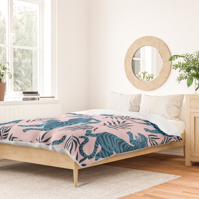 Blue asian tigers Duvet Cover Gallery Image 2