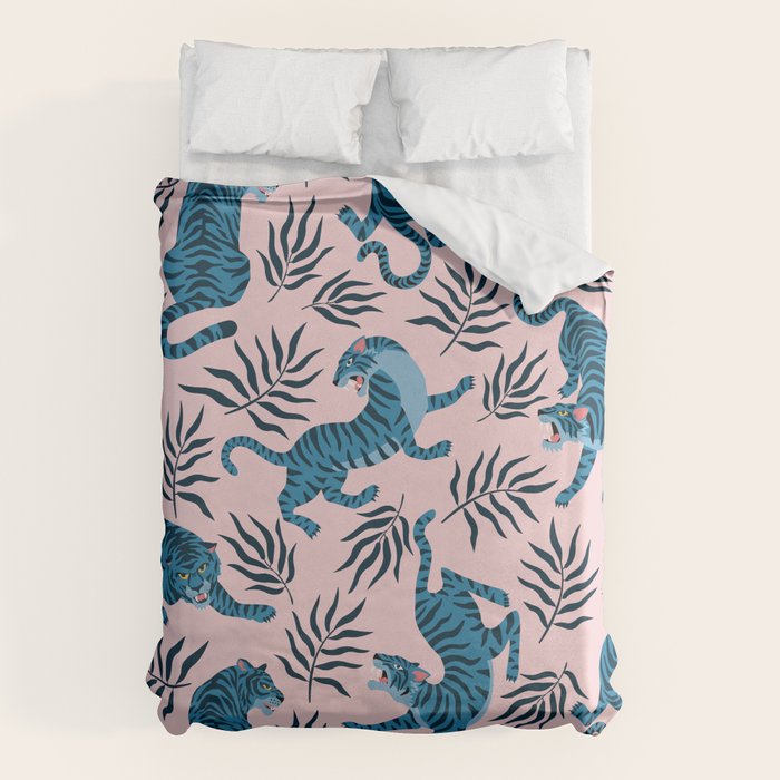 Blue asian tigers Duvet Cover Gallery Image 1