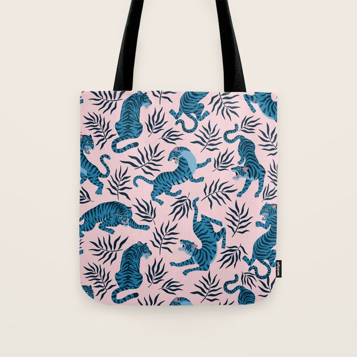 Blue asian tigers Tote Bag Gallery Image 1