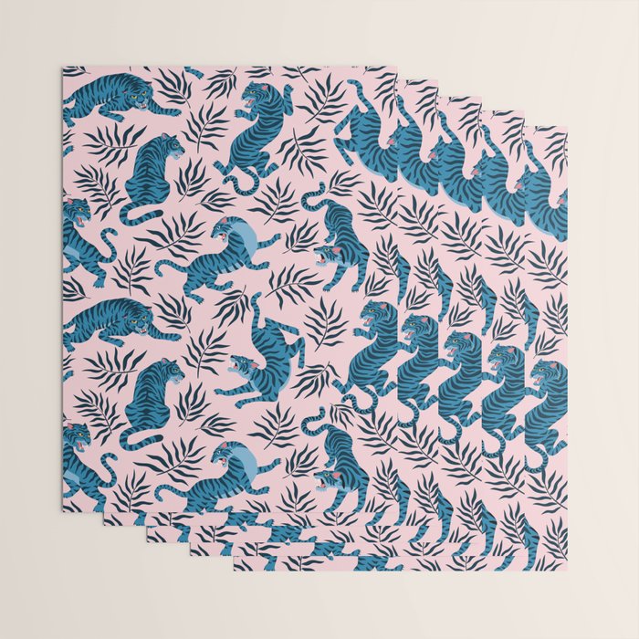 Blue asian tigers Wrapping Paper Gallery Image 3