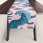 Blue asian tigers Table Runner Gallery Image 1