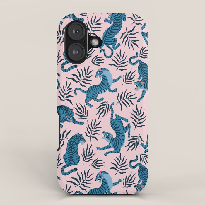 Blue asian tigers iPhone Case