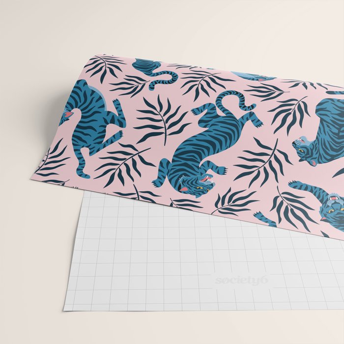Blue asian tigers Wrapping Paper Gallery Image 2