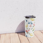 Lemon Berries and Cherries Watercolor Pattern Travel Mug Gallery Image 4