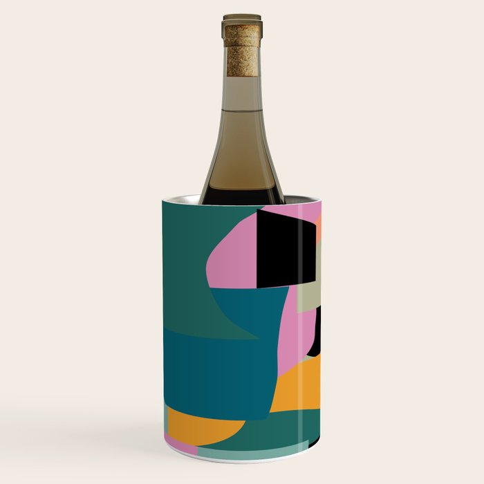 Abstract Collage in Teal Wine Chiller Gallery Image 3