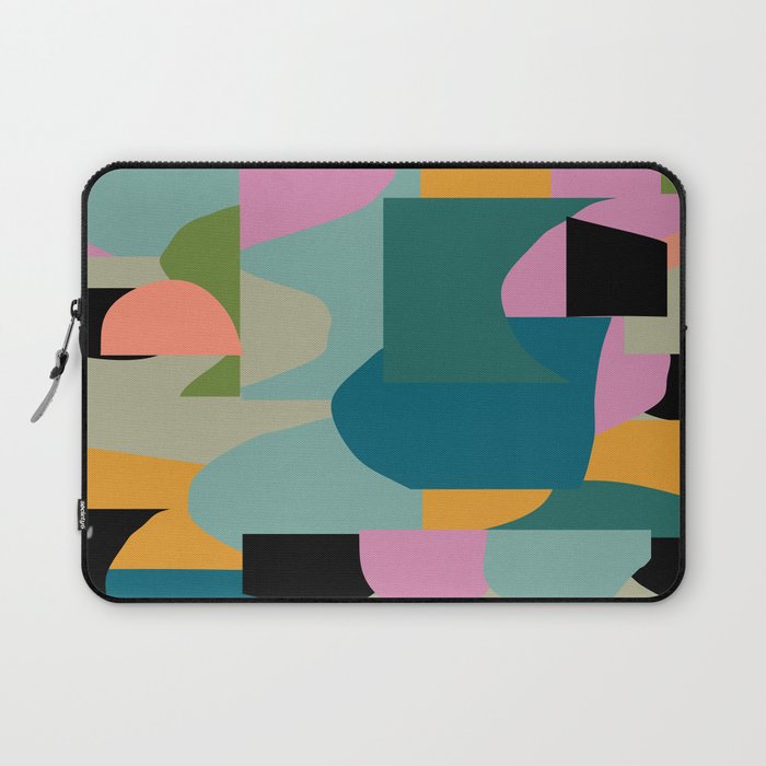 Abstract Collage in Teal Laptop Sleeve Gallery Image 1