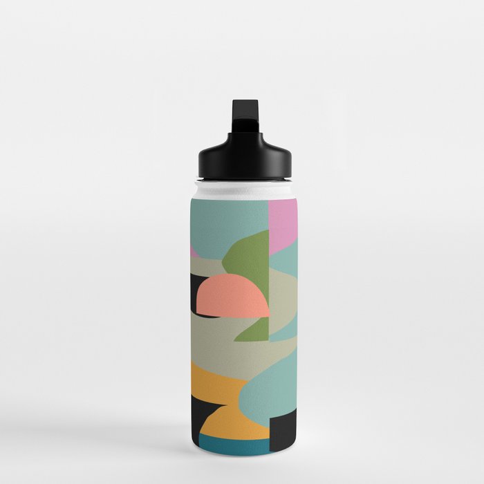 Abstract Collage in Teal Water Bottle Gallery Image 3