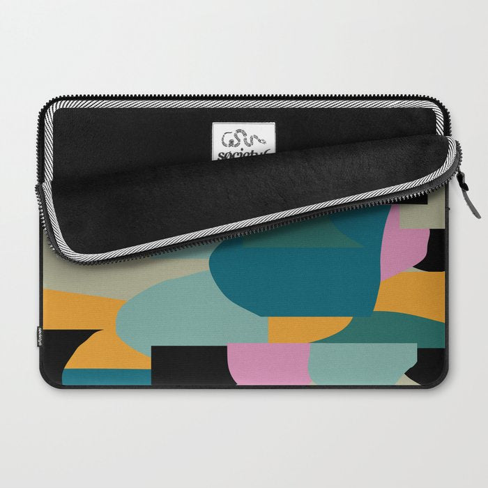 Abstract Collage in Teal Laptop Sleeve Gallery Image 2