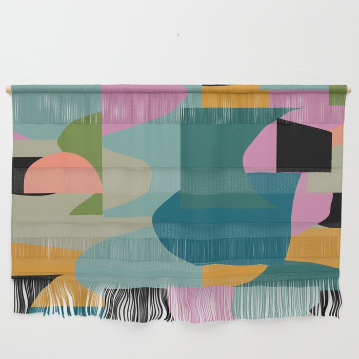 Abstract Collage in Teal Wall Hanging Gallery Image 1