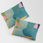 Abstract Collage in Teal Pillow Sham Gallery Image 3