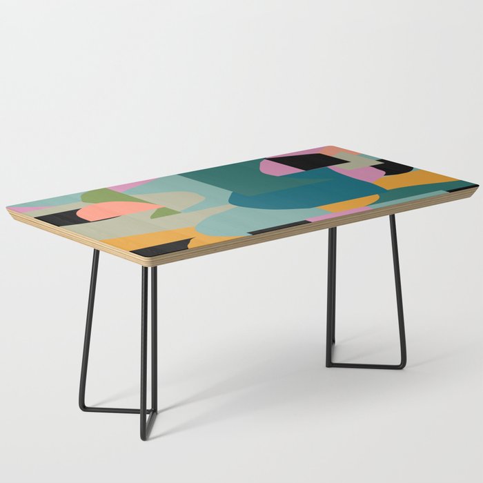 Abstract Collage in Teal Coffee Table Gallery Image 1