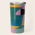 Abstract Collage in Teal Travel Mug Gallery Image 2