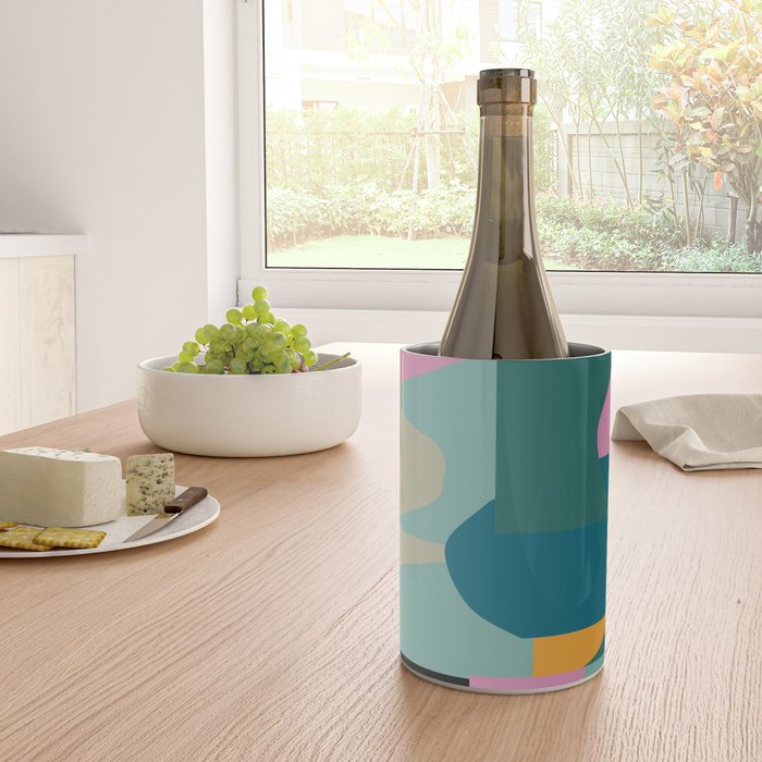 Abstract Collage in Teal Wine Chiller Gallery Image 4