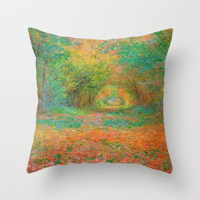 Claude Monet - The Undergrowth in the Forest of Saint-Germain (1882) Throw Pillow Gallery Image 6