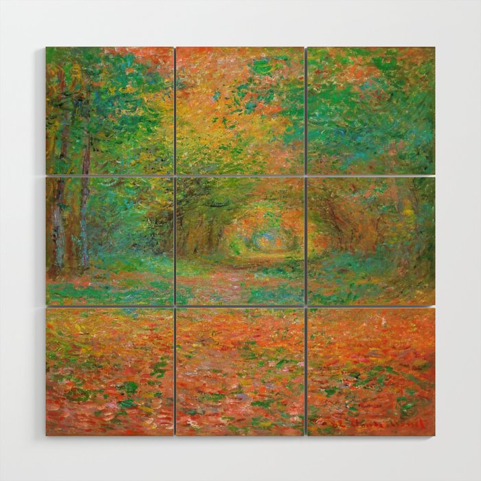Claude Monet - The Undergrowth in the Forest of Saint-Germain (1882) Wood Wall Art Gallery Image 1