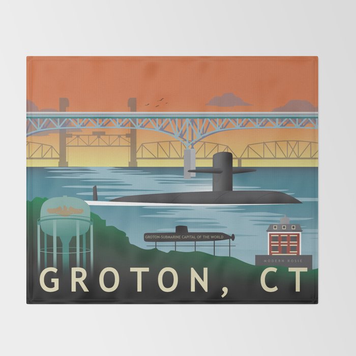 Groton, CT - Submarine Homeport Throw Blanket Gallery Image 2