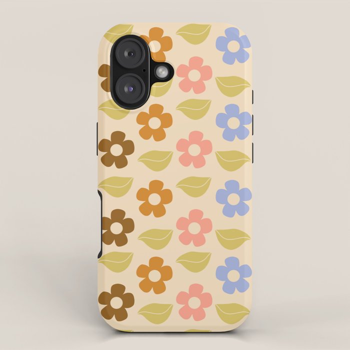 Retro Flower Vibe - Vintage Colors  iPhone Case Gallery Image 1