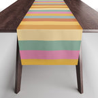 Mixed Stripes Pattern XVIII Retro Rainbow Table Runner Gallery Image 1