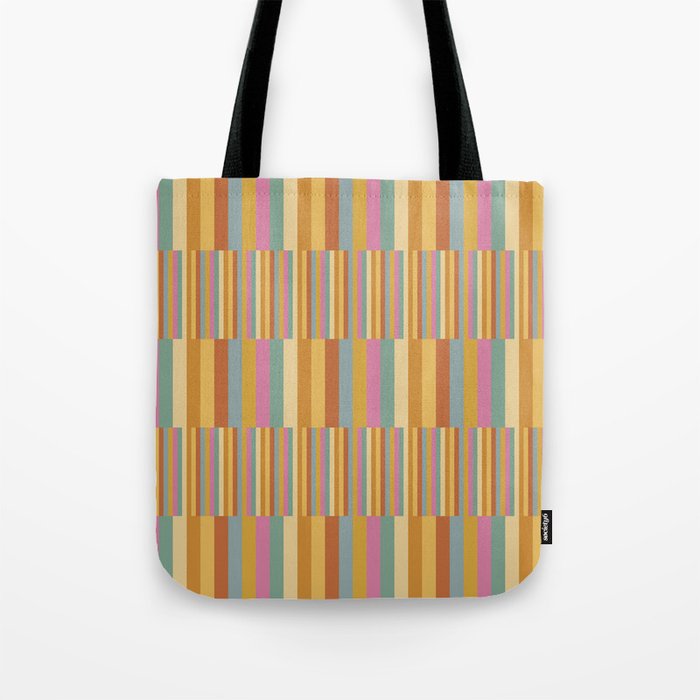 Mixed Stripes Pattern XVIII Retro Rainbow Tote Bag Gallery Image 1