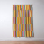 Mixed Stripes Pattern XVIII Retro Rainbow Window Curtain Gallery Image 3