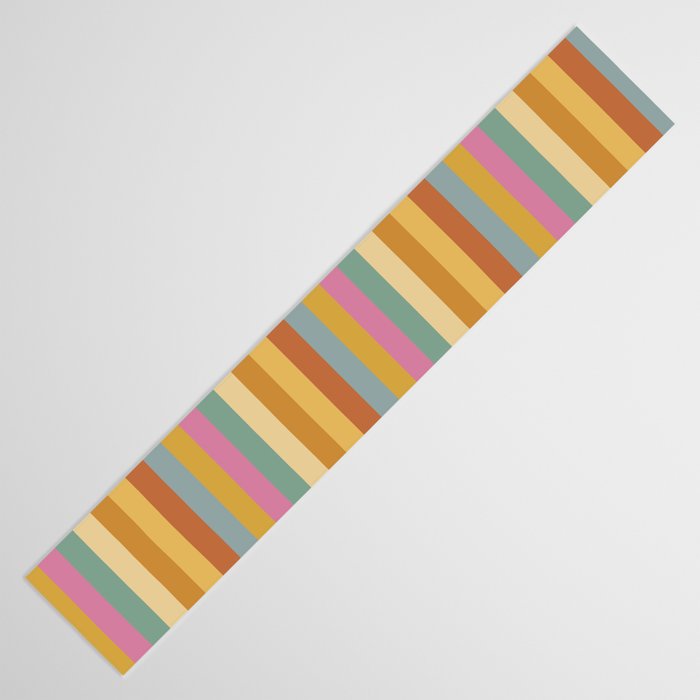 Mixed Stripes Pattern XVIII Retro Rainbow Table Runner Gallery Image 3