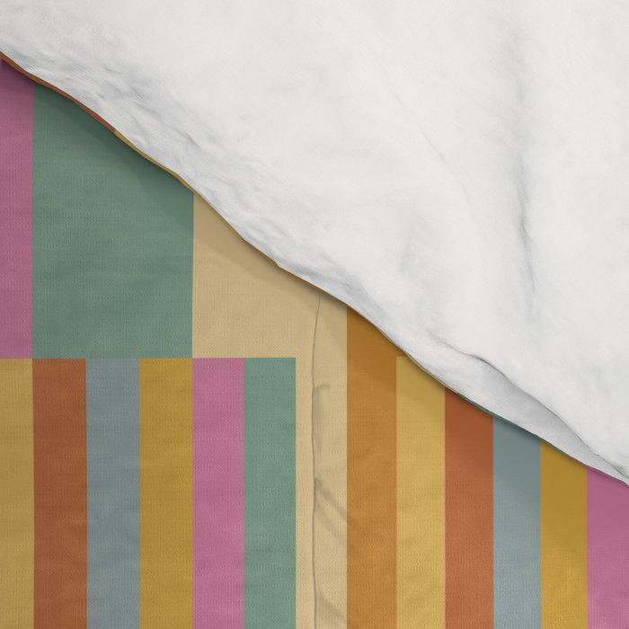 Mixed Stripes Pattern XVIII Retro Rainbow Comforter Gallery Image 4